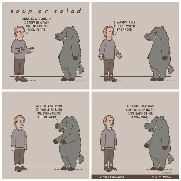 "Soup Or Salad": 30 Quirky And Relatable Comics By Tom Mike Hill