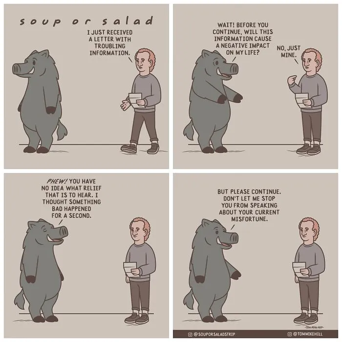 "Soup Or Salad": 30 Quirky And Relatable Comics By Tom Mike Hill