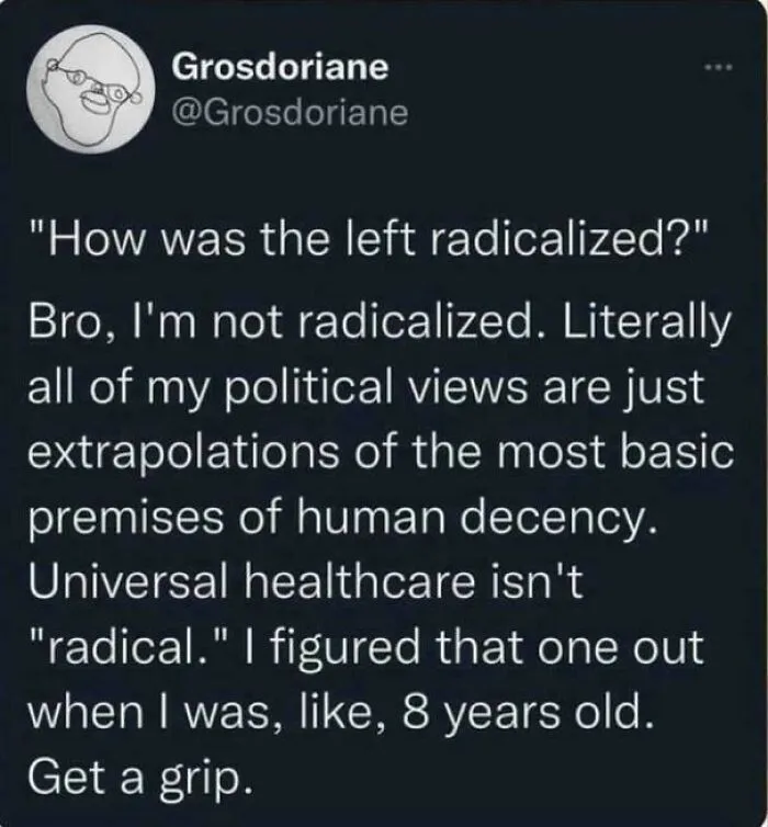 Not Radical To Want People To Live A Dignified Life With Basic Needs Met Bro