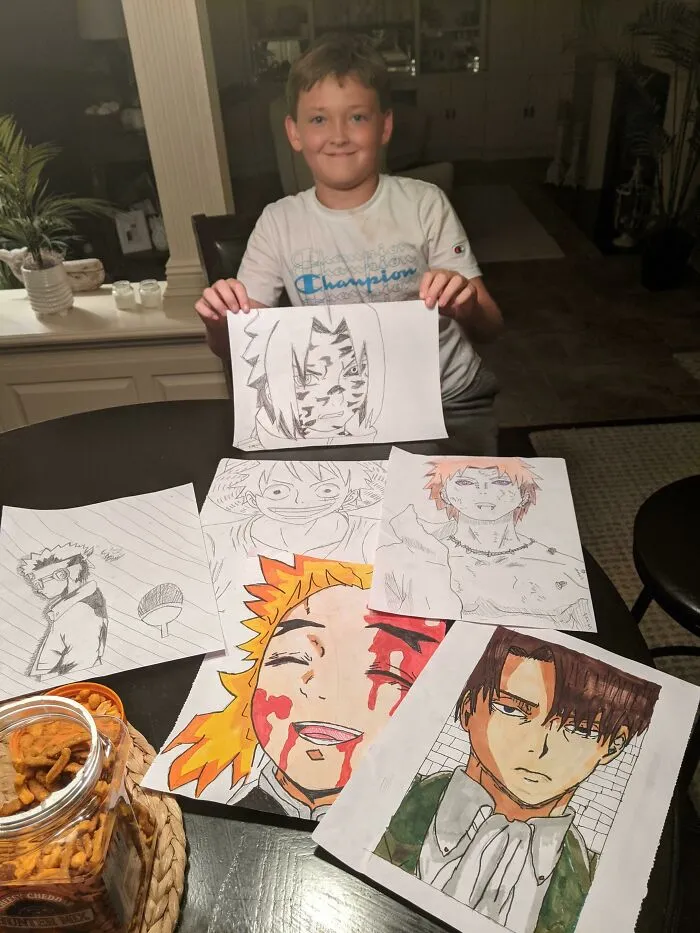I Wanted To Share My Super Talented 11 Year Old Brothers Art! Super Proud Of Him And Love His Taste