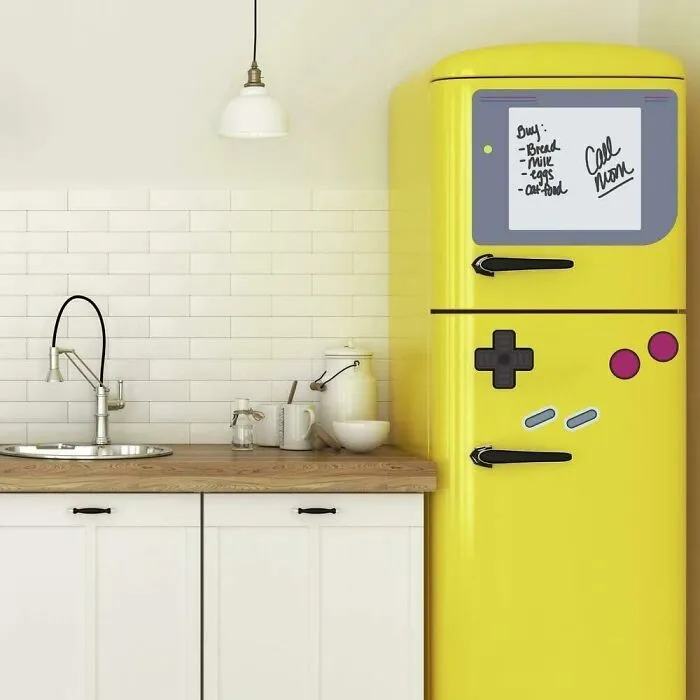 Bring A Blast Of Nostalgic Fun To Your Rental's Kitchen With <a Style="Display:inline;" Href="Https://Www.amazon.com/Roommates-Nintendo-Gameboy-Erase-Decals/Dp/B07dgkwdy1?ie=utf8&linkcode=ll1&tag=bpgecko-20&linkid=c92e9fb4299508b3d39894291312c74e&language=en_us&ref_=as_li_ss_tl" Target="_blank"><span Style="Font: Inherit; Color: #d74b1f;"> Gameboy Peel And Stick Fridge Decals</Span>, A Quirky And Removable Solution That Adds A Touch Of Retro Charm To Your Fridge