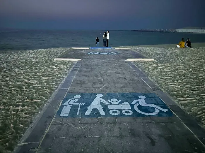 This Beach Has A Paved Path To Make It Accessible To Those Requiring A Bit Of Assistance