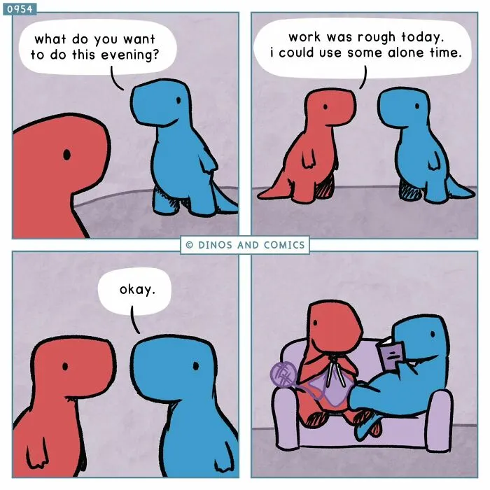 30 New “Dinosaur Couch” Comics Exploring Complex Emotions And Mental Health