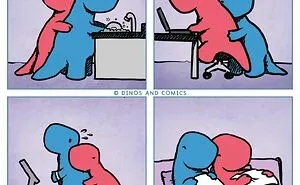 30 New “Dinosaur Couch” Comics Exploring Complex Emotions And Mental Health