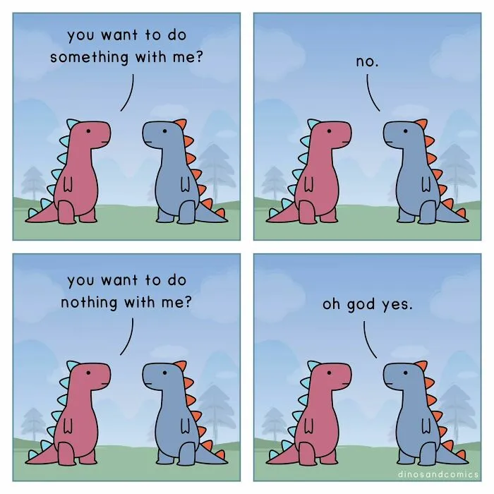 30 New “Dinosaur Couch” Comics Exploring Complex Emotions And Mental Health