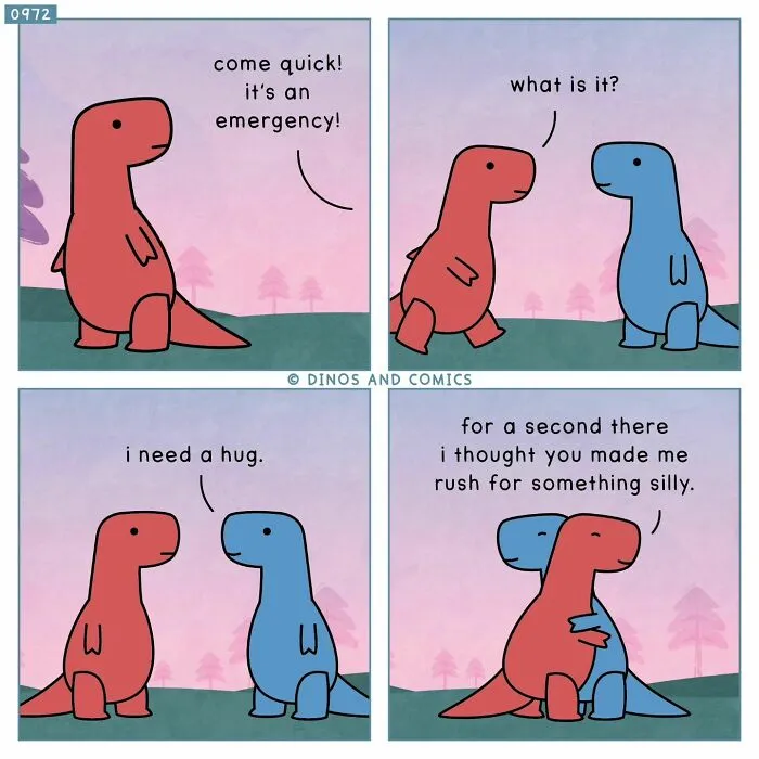 30 New “Dinosaur Couch” Comics Exploring Complex Emotions And Mental Health