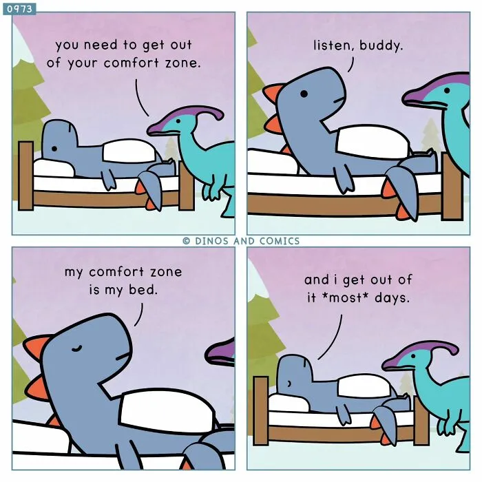 30 New “Dinosaur Couch” Comics Exploring Complex Emotions And Mental Health