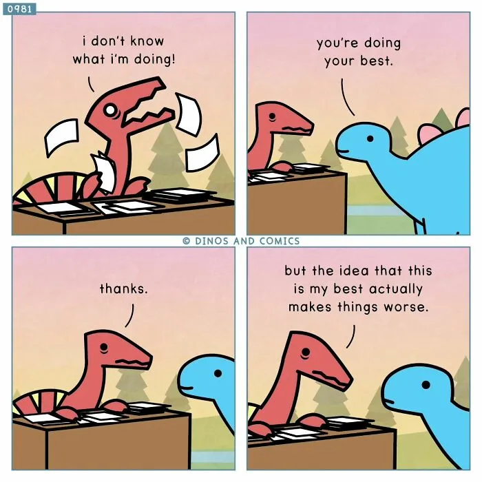 30 New “Dinosaur Couch” Comics Exploring Complex Emotions And Mental Health