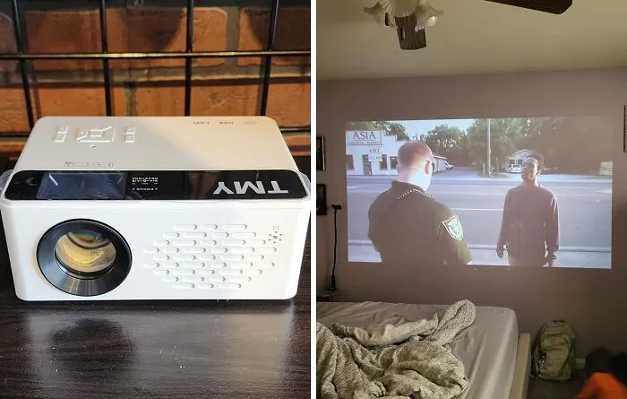 Create A Cozy Cinematic Experience In The Guest Room With A <a Style="Display:inline;" Href="Https://Www.amazon.com/Tmy-Projector-Supported-Projection-Compatible/Dp/B082f13j55?ie=utf8&linkcode=ll1&tag=bptapir-20&linkid=d5bc5139d529e3d274f52e168d830fee&language=en_us&ref_=as_li_ss_tl" Target="_blank"><span Style="Font: Inherit; Color: #d74b1f;"> Mini Projector</Span>, A Clever Solution That Lets You Screen Their Favorite Shows And Movies Without Needing A New TV