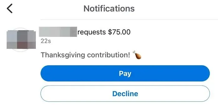 We Got A Request From That Aunt Proclaiming That We Now Owed Her $75 To Cover The Cost Of The Thanksgiving  Meal