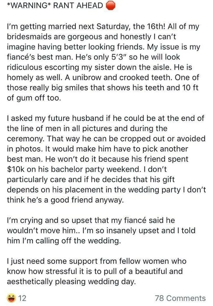 Entitled Bride To Be