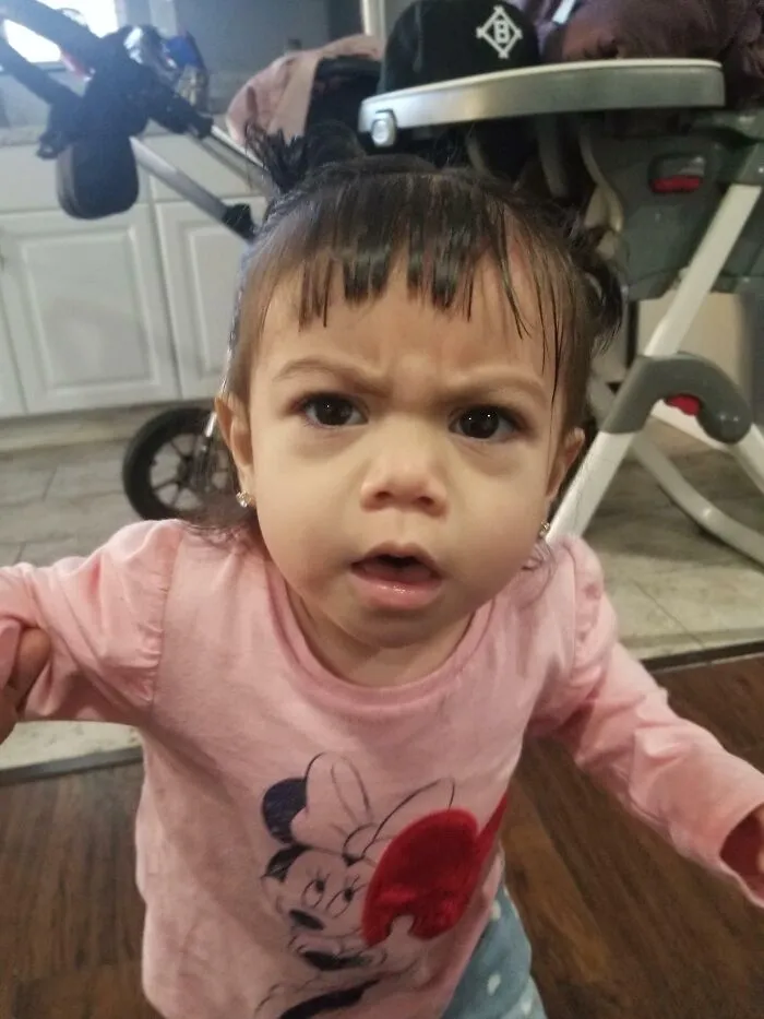 Tried Cutting My Daughter's Bangs And Failed