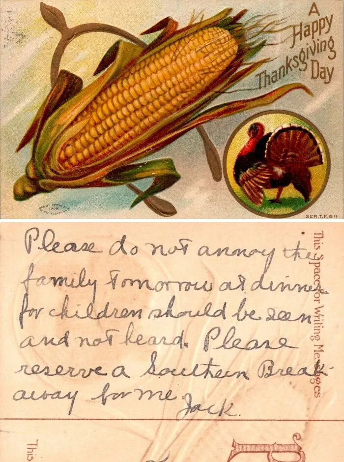 34 Pretty, Amusing And Simply Weird Thanksgiving Postcards From The Past