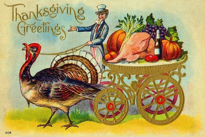 34 Pretty, Amusing And Simply Weird Thanksgiving Postcards From The Past