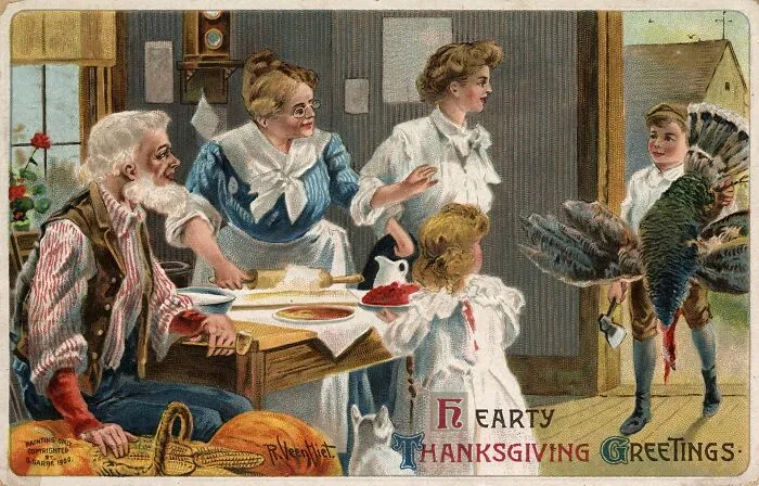 34 Pretty, Amusing And Simply Weird Thanksgiving Postcards From The Past