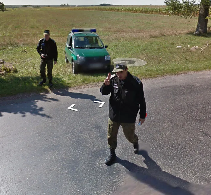 Street View Car Getting Pulled Over In Poland