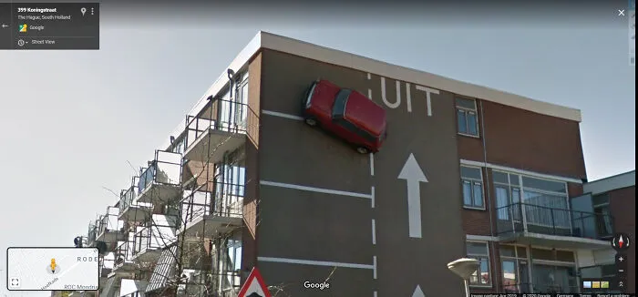 Interesting Car On The Wall Found In The Netherlands!