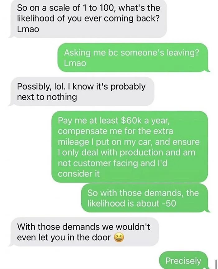 Workers That Took Back Control Share Their Career-Ending Texts (New Pics)