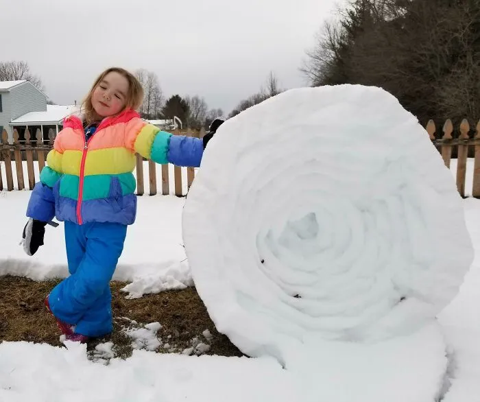 Snow Had Just The Right Conditions So That It Rolled Up Like A Carpet