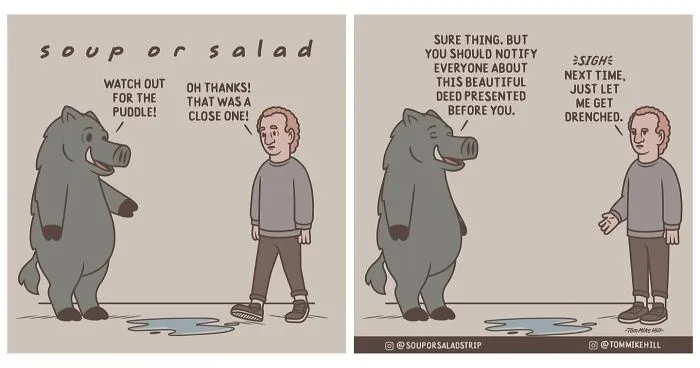 "Soup Or Salad": 30 Quirky And Relatable Comics By Tom Mike Hill