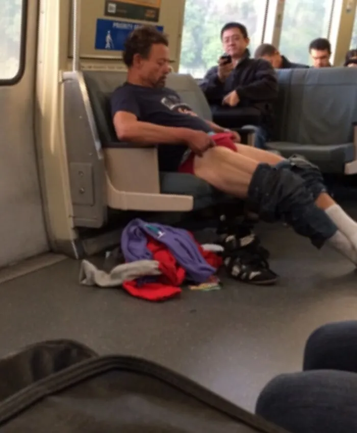 This Guy Was Shaving His Legs On The Train