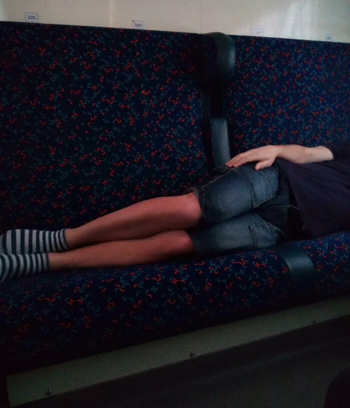 Acting Like This On A Morning Commuter Train Full Of People