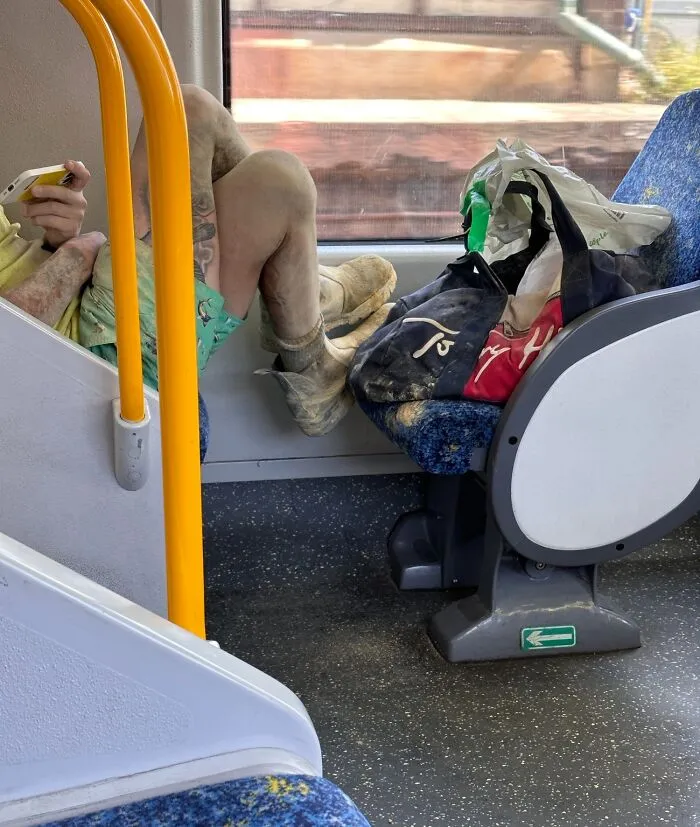 This Bloke Putting His Filthy Shoes On The Train Seat, Blasting Netflix At Full Volume And Vaping