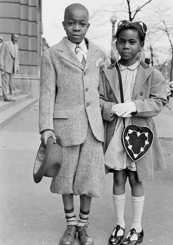 Picture Of A Brother And Sister In Chicago, 1945