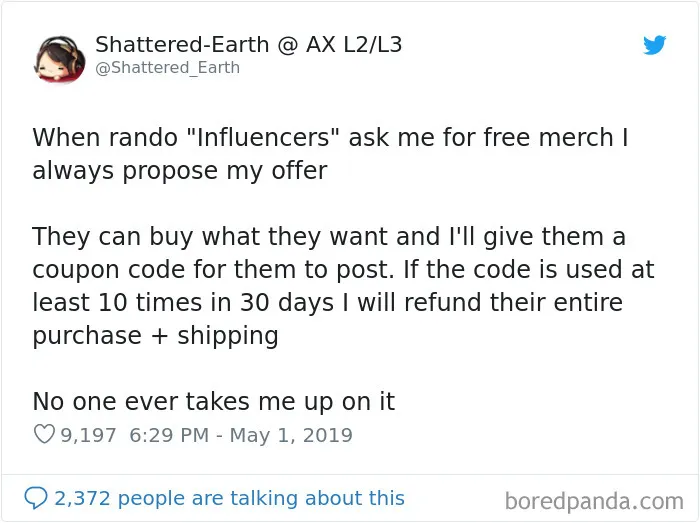 A Brilliant Way To Deal With "Influencers"