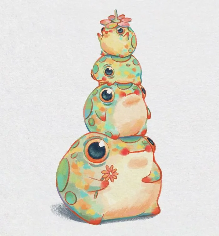 30 Wholesome Frog Illustrations By Lucracia Ray