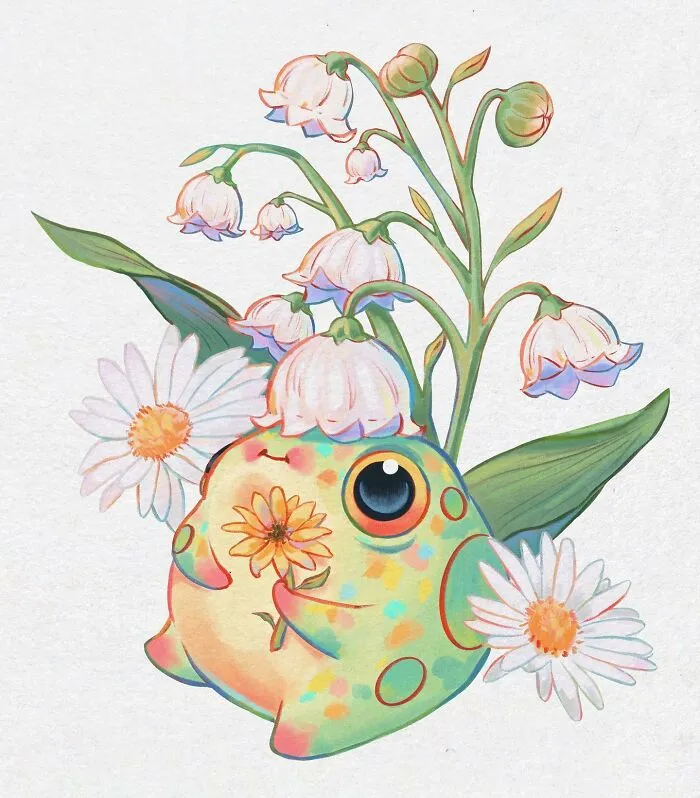 30 Wholesome Frog Illustrations By Lucracia Ray