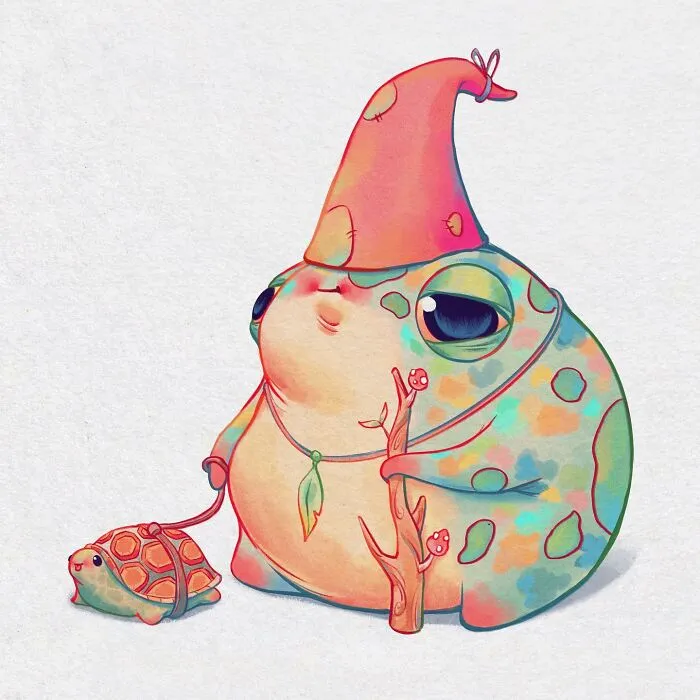 30 Wholesome Frog Illustrations By Lucracia Ray