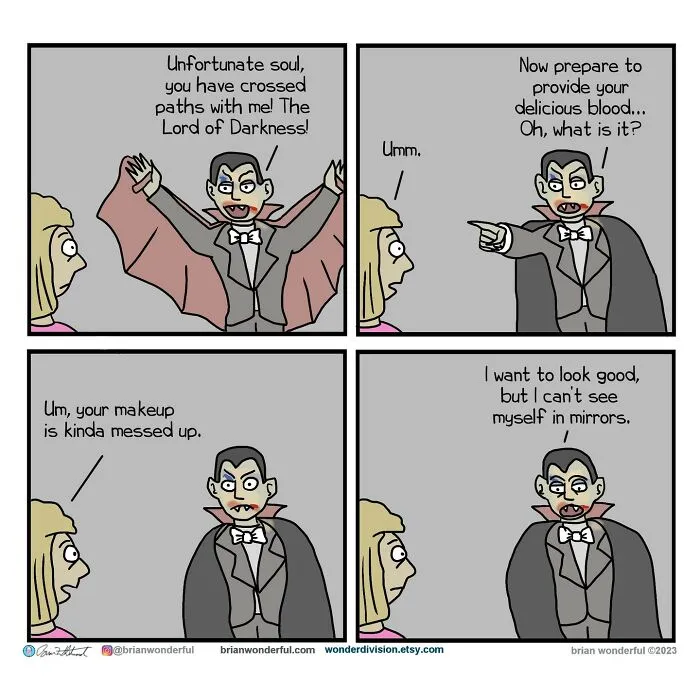 Dark Humor And Random Laughs: 40 Comics By Brian Wonderful
