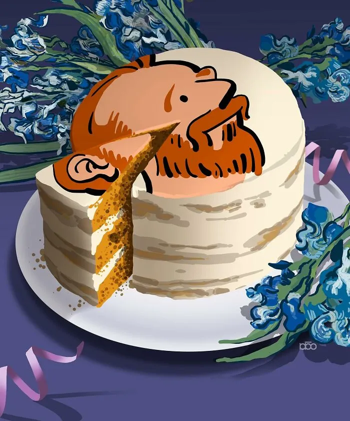 Vincent Van Gogh Meets Modern Day: 30 Colorful Illustrations By Alireza Karimi Moghaddam