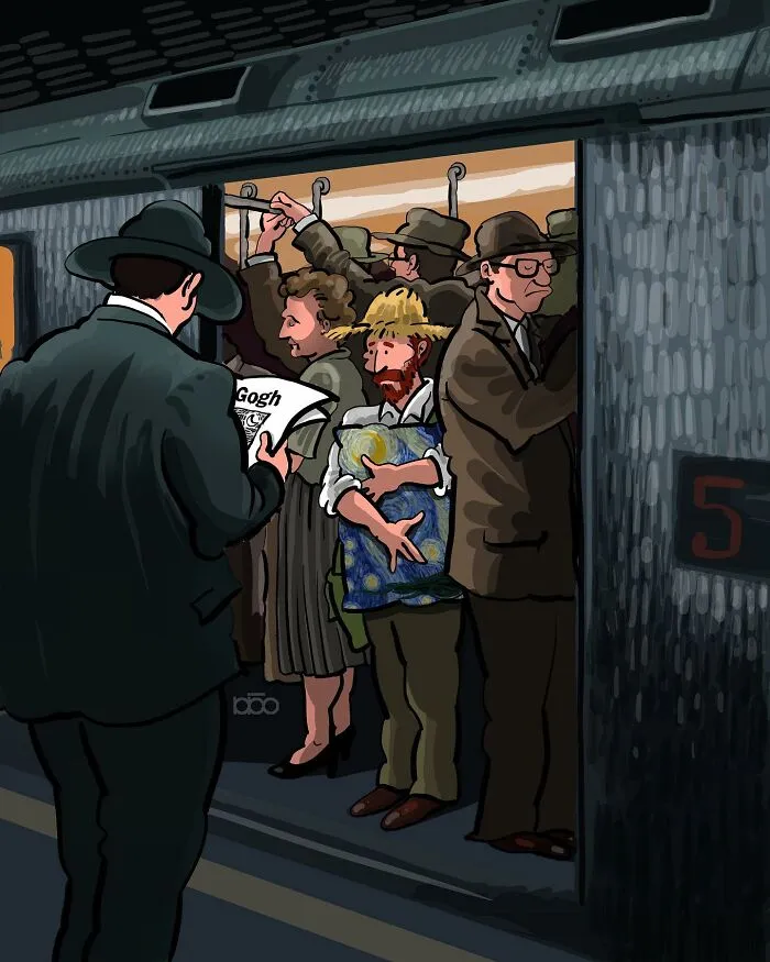 Vincent Van Gogh Meets Modern Day: 30 Colorful Illustrations By Alireza Karimi Moghaddam