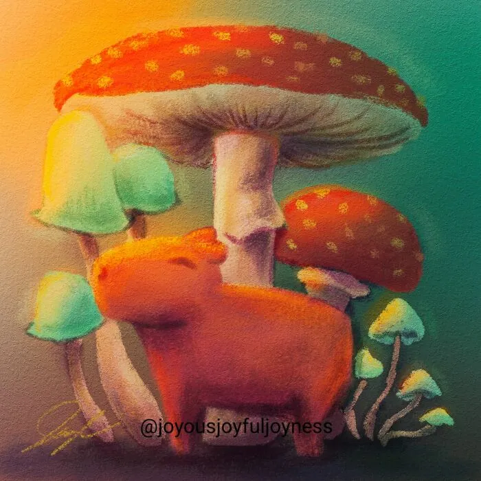 I Created Paintings Of Capybaras In Various Moments Of Rest And Relaxation (27 Pics)