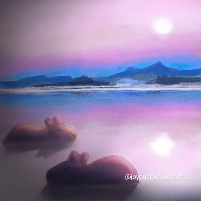 I Created Paintings Of Capybaras In Various Moments Of Rest And Relaxation (27 Pics)
