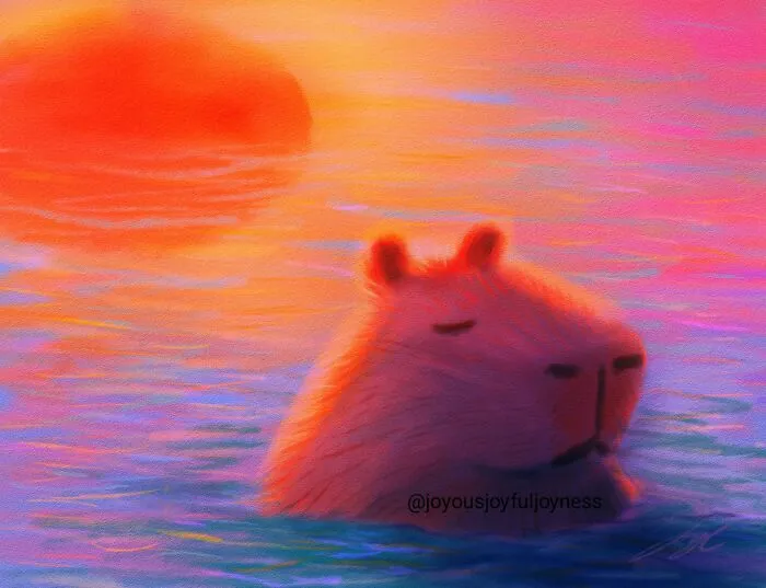 I Created Paintings Of Capybaras In Various Moments Of Rest And Relaxation (27 Pics)