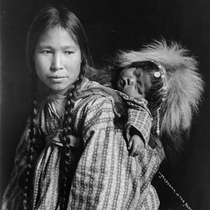 Portrait Of An Inuit Woman And Child, Circa 1912