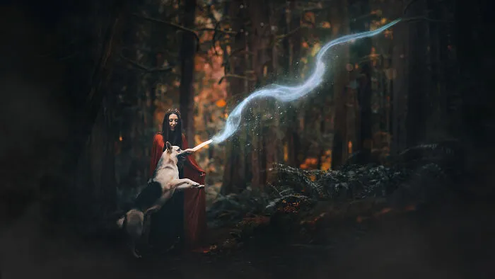 I Photographed A Fairytale-Inspired, Witchy Dog Session Inspired By Red Riding Hood (15 Pics)