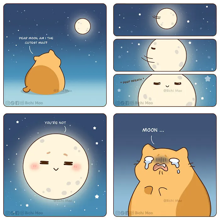 30 Heartwarming Cartoons By Olive Yong Featuring Chubby Cats Dealing With Everyday Challenges (New Pics)