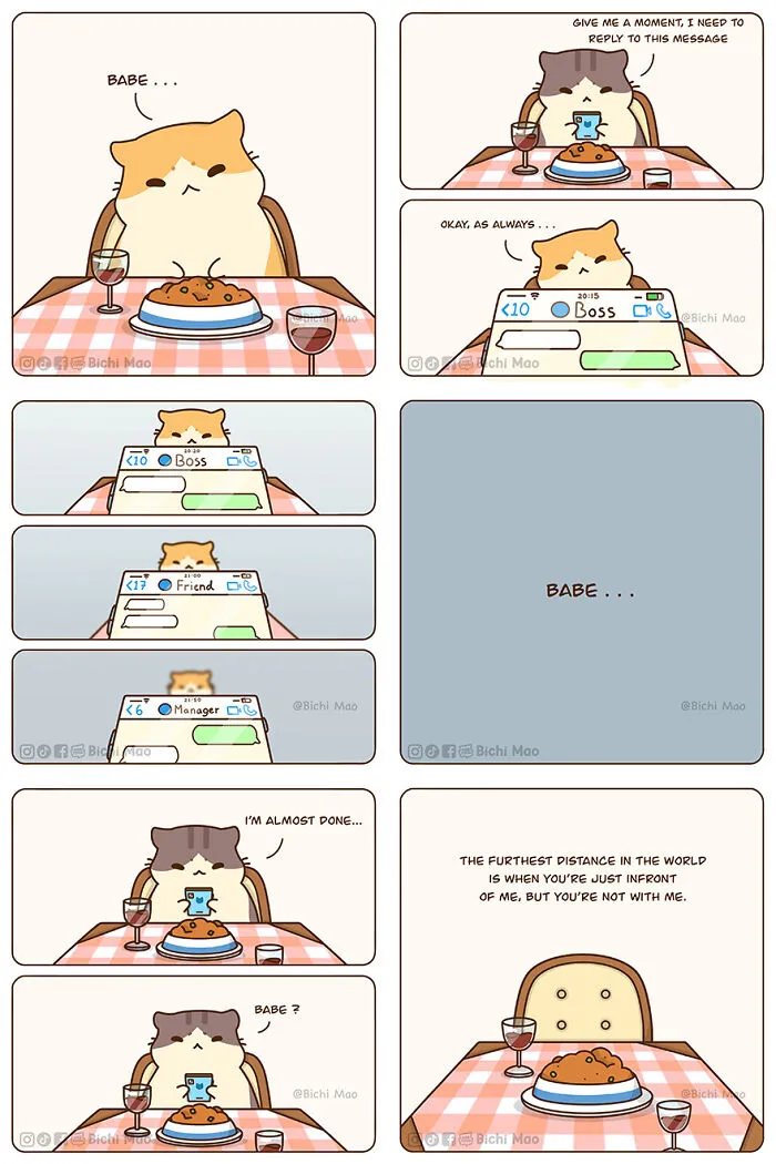 30 Heartwarming Cartoons By Olive Yong Featuring Chubby Cats Dealing With Everyday Challenges (New Pics)