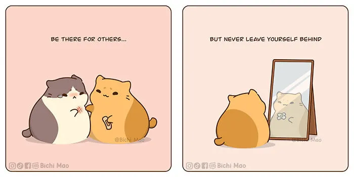 30 Heartwarming Cartoons By Olive Yong Featuring Chubby Cats Dealing With Everyday Challenges (New Pics)