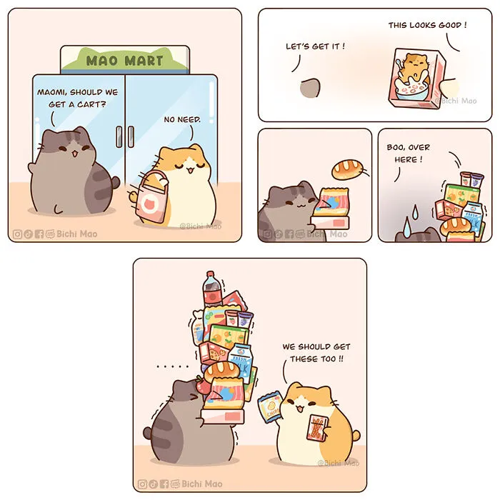30 Heartwarming Cartoons By Olive Yong Featuring Chubby Cats Dealing With Everyday Challenges (New Pics)