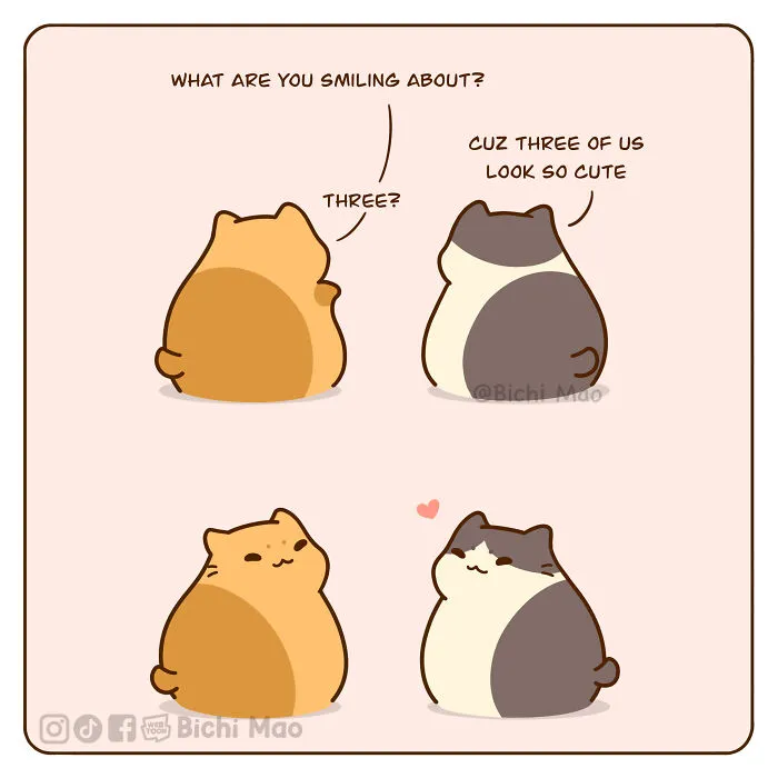 30 Heartwarming Cartoons By Olive Yong Featuring Chubby Cats Dealing With Everyday Challenges (New Pics)