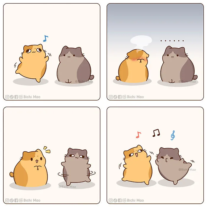 30 Heartwarming Cartoons By Olive Yong Featuring Chubby Cats Dealing With Everyday Challenges (New Pics)