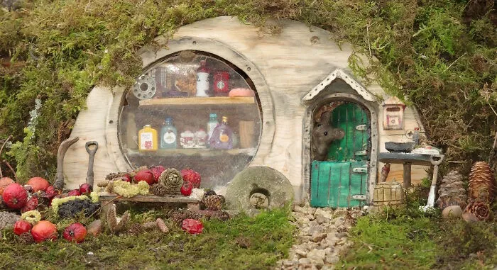 The Mouse Village Store And A Little Shopkeeper At The Door