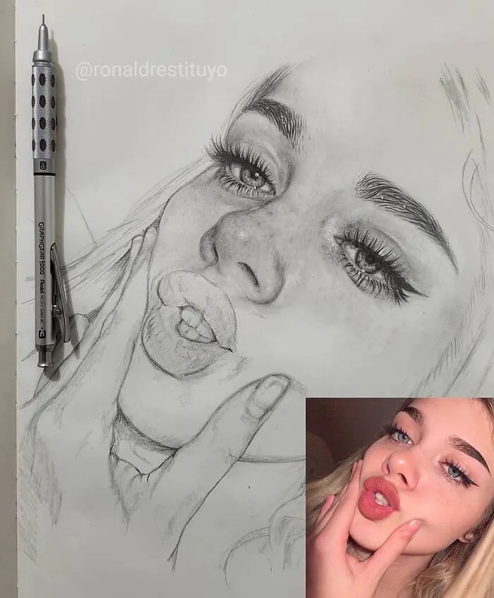 This Artist Transforms Simple Sketches Into Photorealistic Faces (20 Pics)