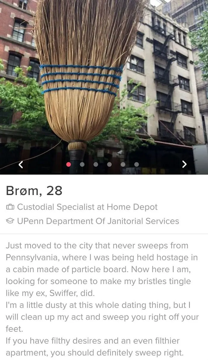 This Reminds Me Of When I Made A Tinder Profile For A Broom