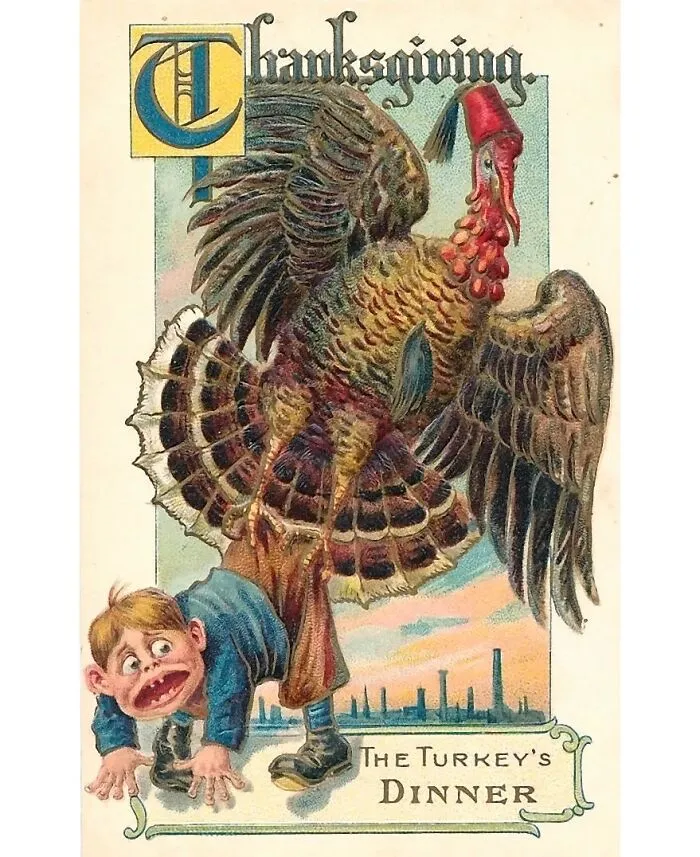 34 Pretty, Amusing And Simply Weird Thanksgiving Postcards From The Past